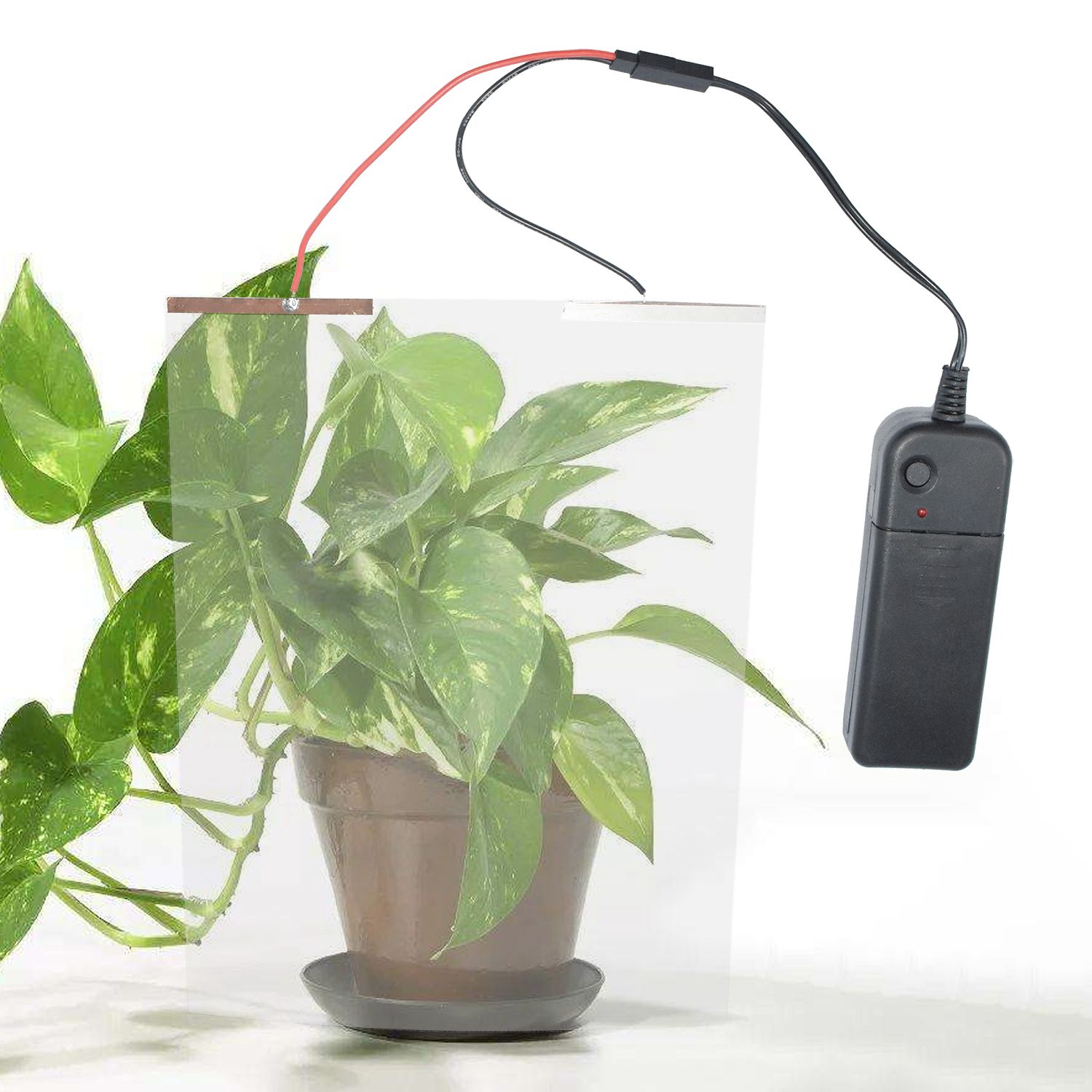 Self-adhesive smart PDLC film powered on - clear transparent state