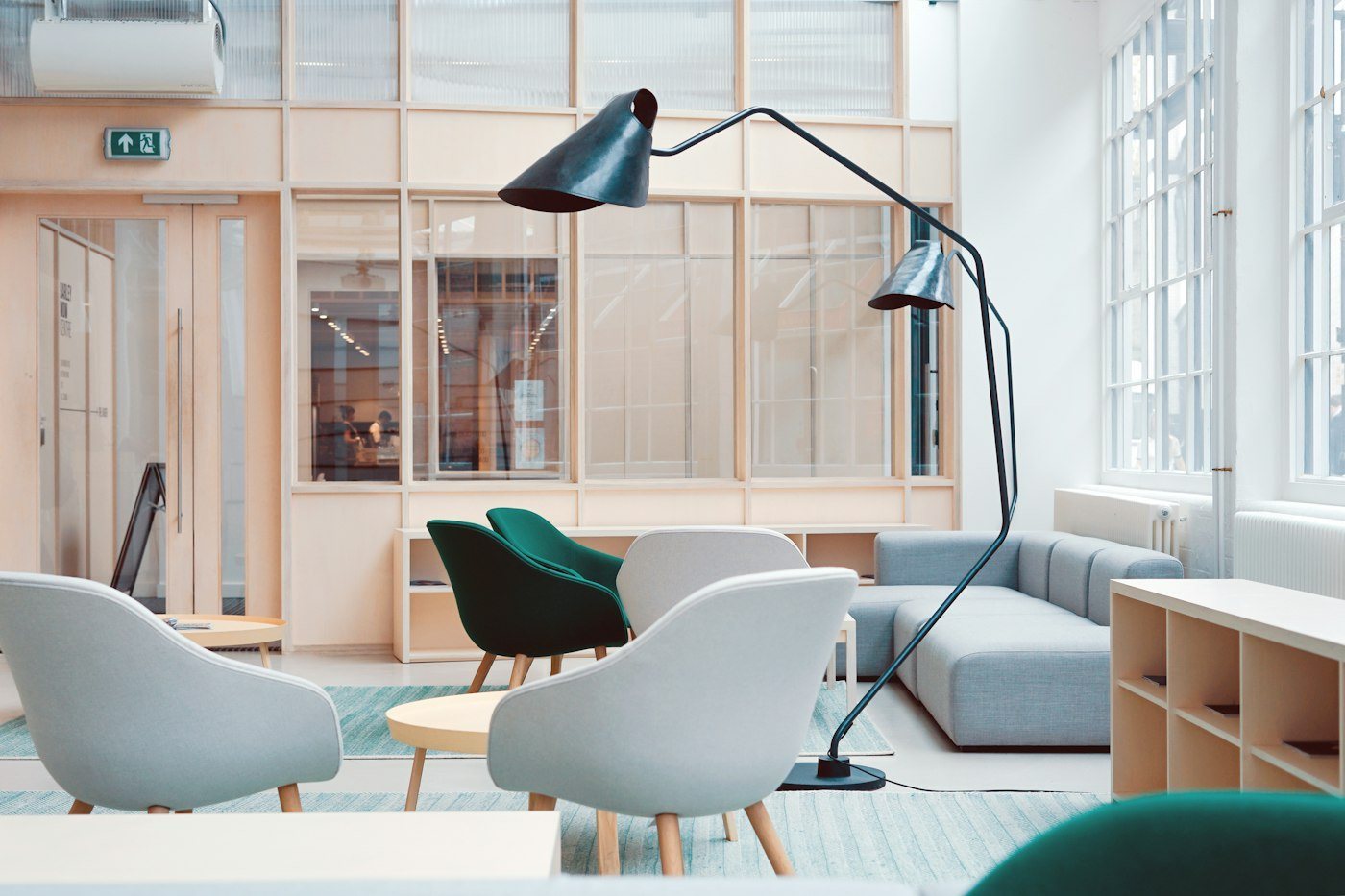 Office glass partitions laminated with our PDLC film - clear state (power on)